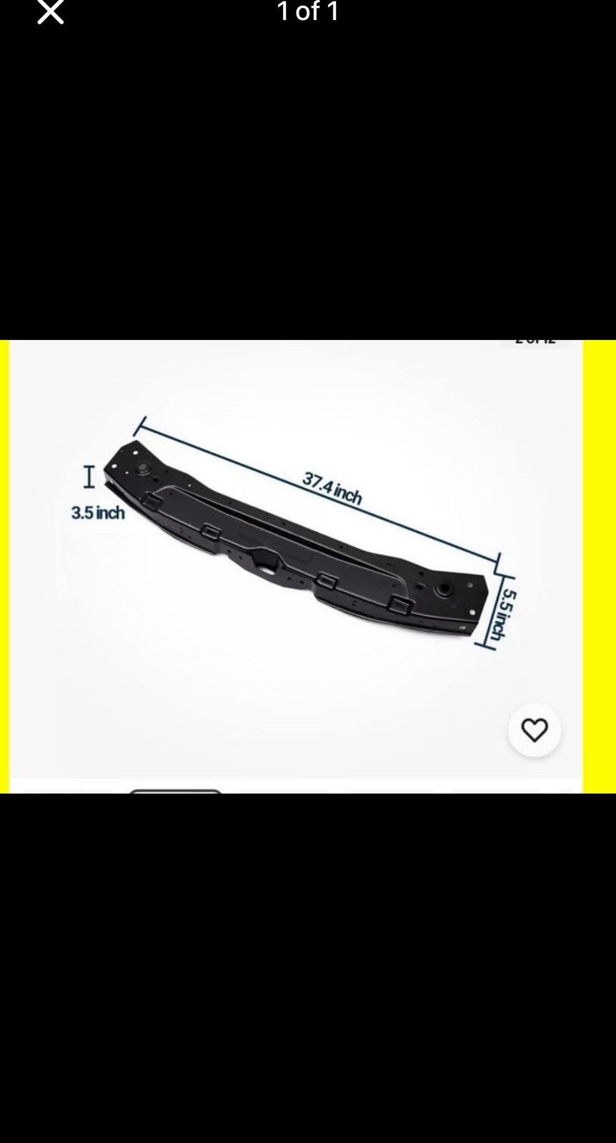 CH1225223 Upper Radiator Support TieBar fits 2011-2022 Dodge Durango