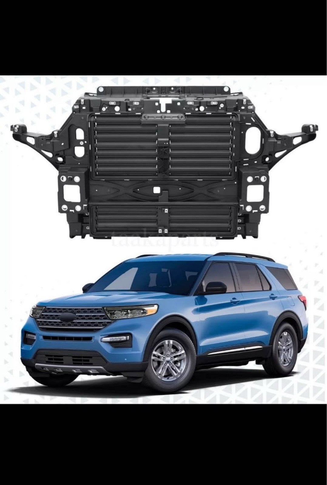 Front Radiator Support Panel Air Shutter Grille For 2020 2021-2023 Ford Explorer