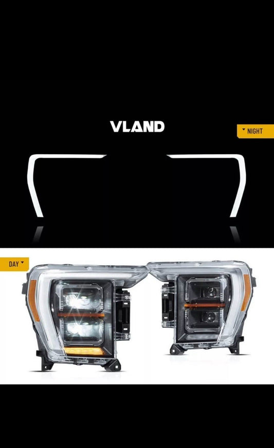 LED Projector Headlights For 2021 2022 2023 Ford F150 F-150 Driver+Passenger Set