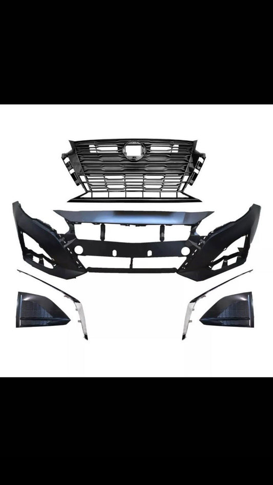 Front Bumper Grille With Fog Cover Trims Set Fits 23-24-25 Nissan Altima S SL SV