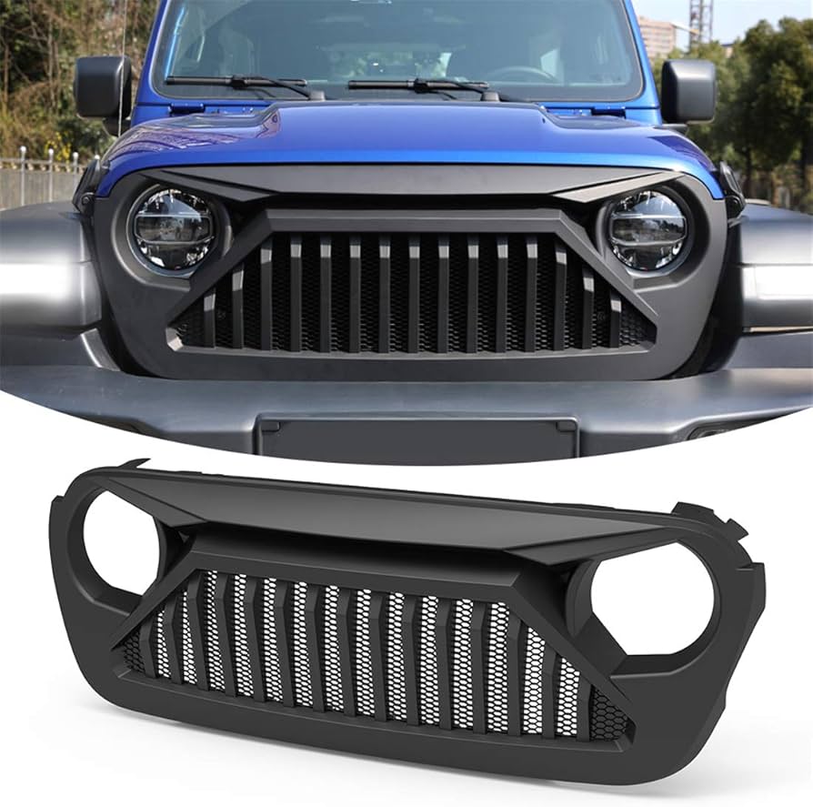 Jeep Wrangler JL 2018-2023 Front Grille 2029 Style Upgrade Matte Black