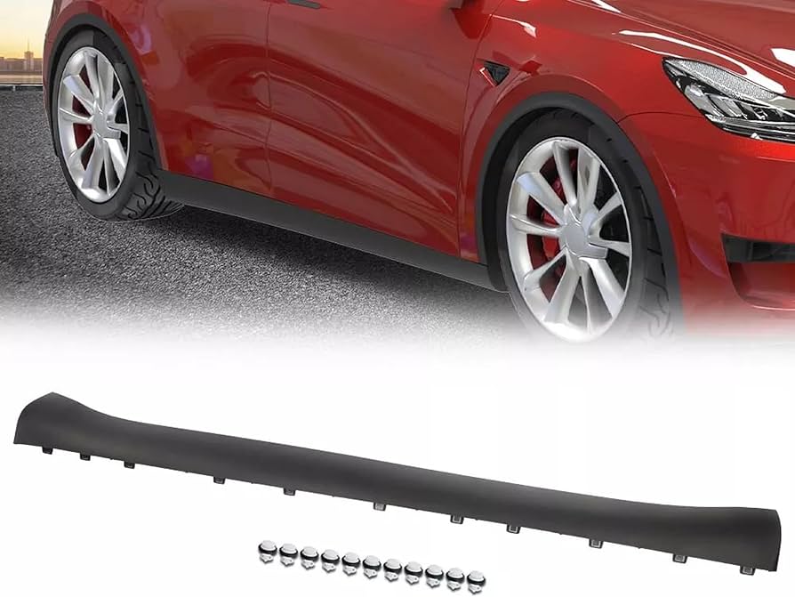 Tesla Model Y 2020–2024 Left Rocker Panel Plastic Trim Molding OEM 1497740-00-B / 1497740-00-C