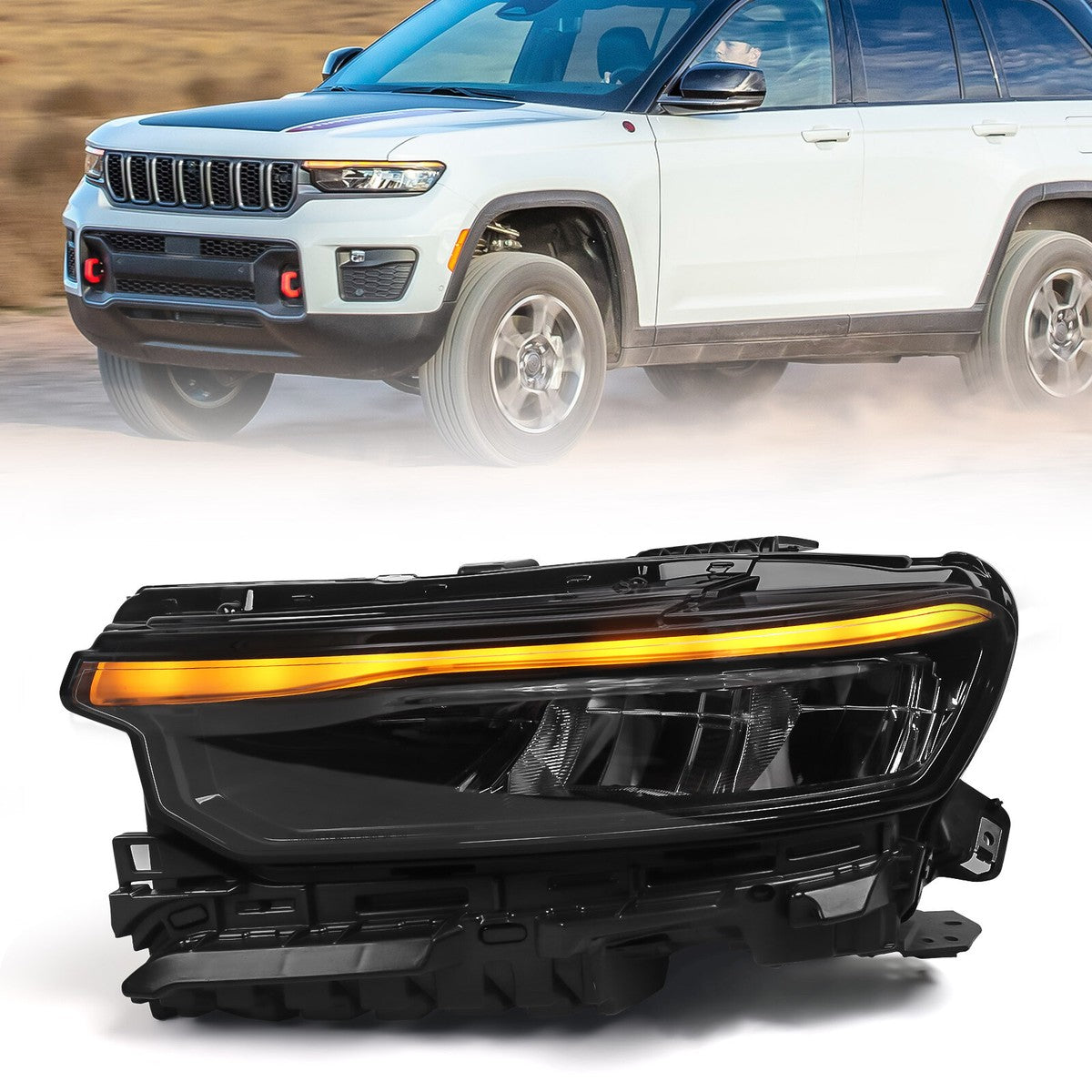 Jeep Grand Cherokee Front Headlight Assembly LH Driver Side LED (2021–2024)