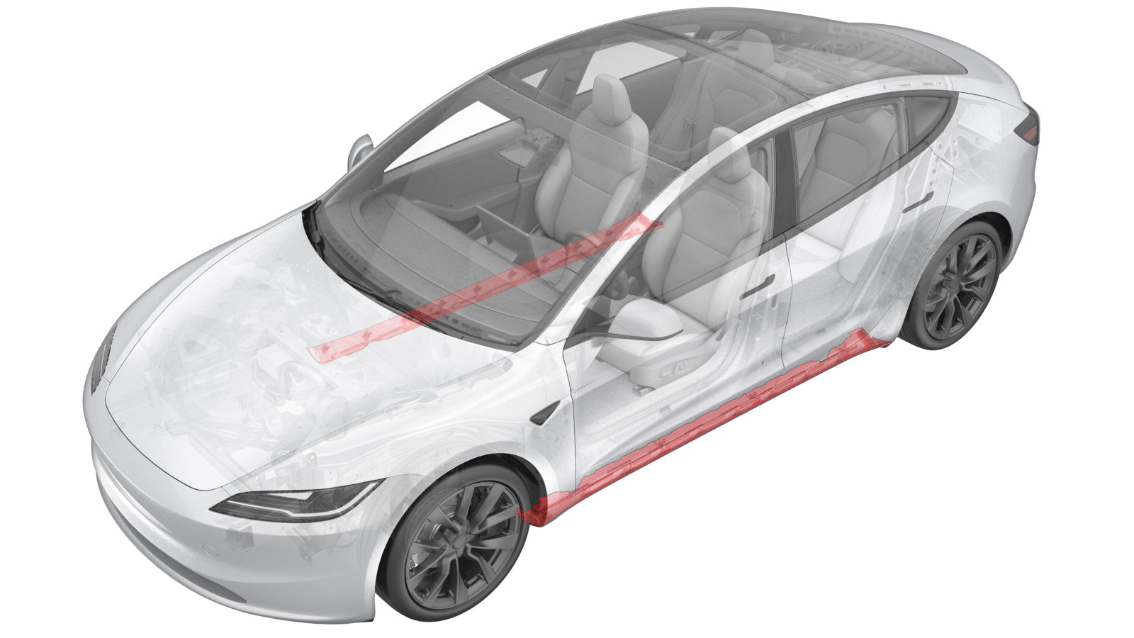 Tesla Model 3 2024–2026 Left Lower Rocker Panel Plastic Trim Molding