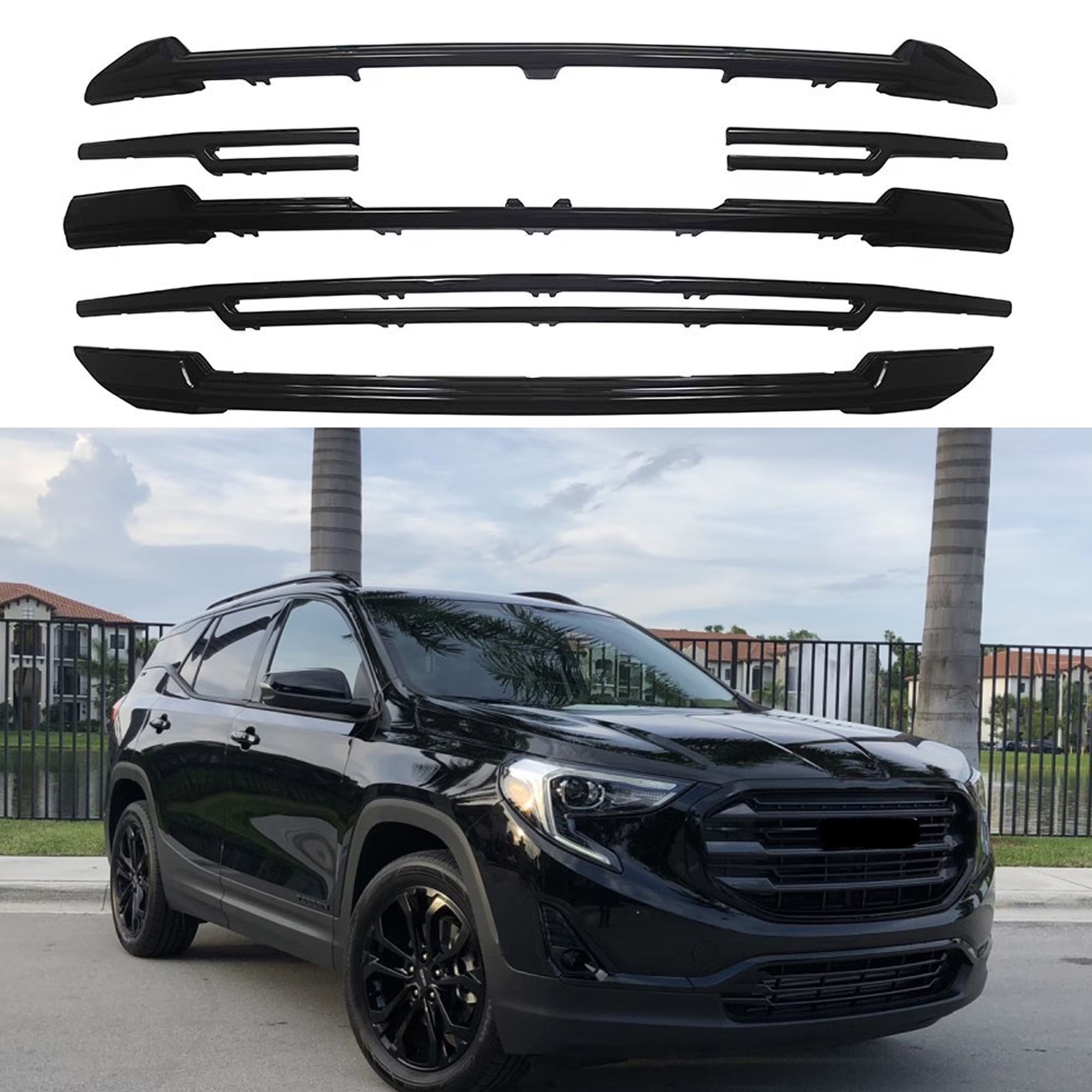 2018-2021 GMC Terrain Gloss Black Front Grille OEM Replacement | 84177743