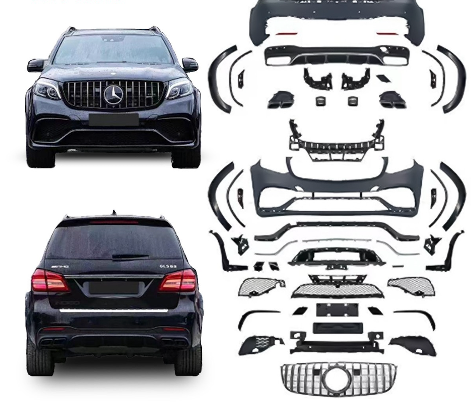 Mercedes-Benz GLS 63 AMG X166 2016-2019 Front Bumper Kit