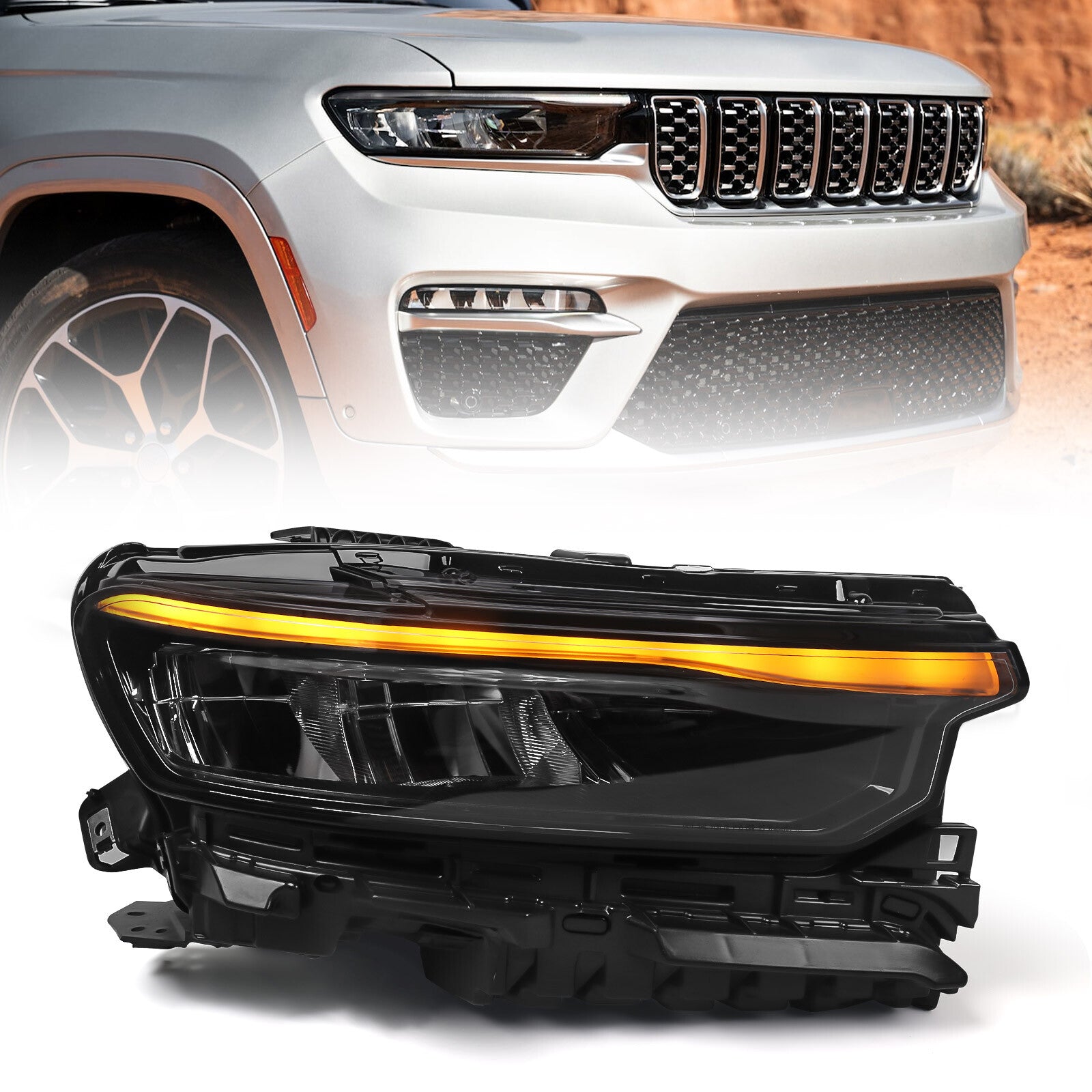 Jeep Grand Cherokee Front Headlight Assembly RH Passenger Side LED (2021–2024)