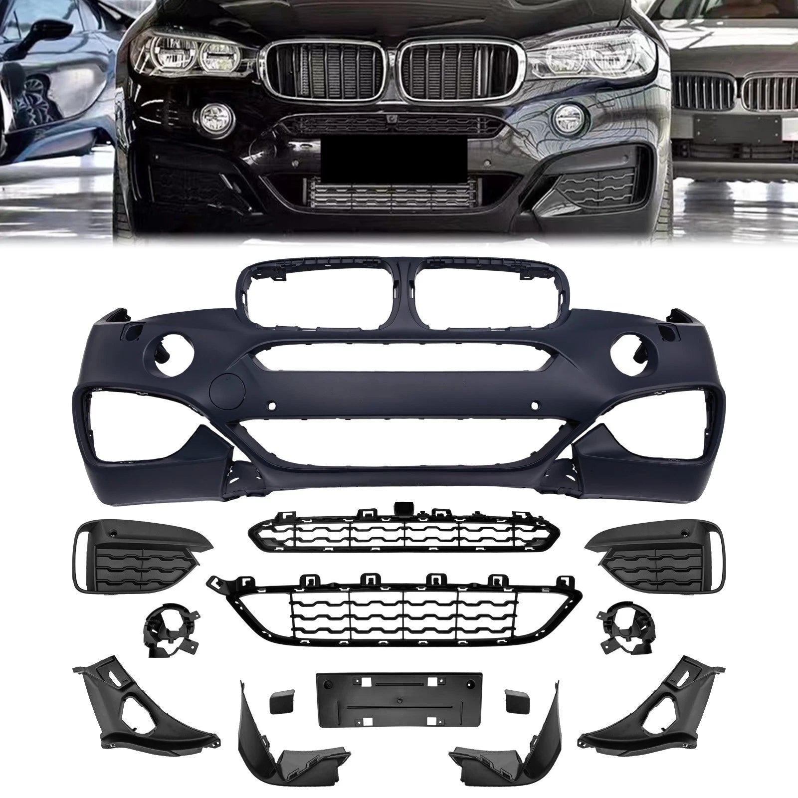 2014-2019 BMW X6 F16 Front Bumper Cover Kit OEM Style Replacement